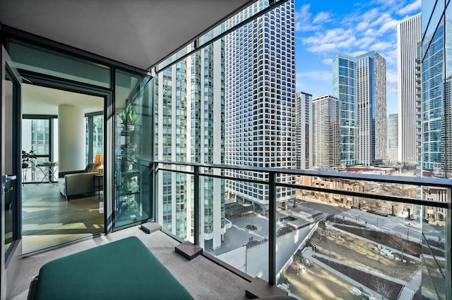 balcony with a view of city