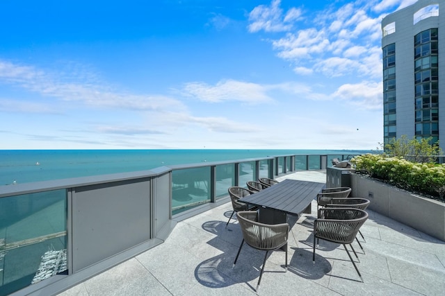 balcony with a water view