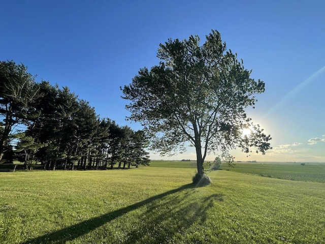 view of yard with a rural view