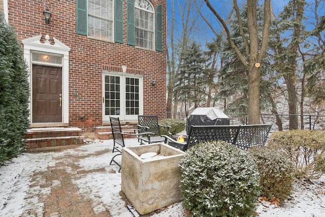 view of patio featuring fence and entry steps