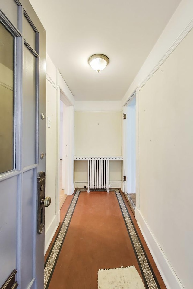 hallway with radiator heating unit