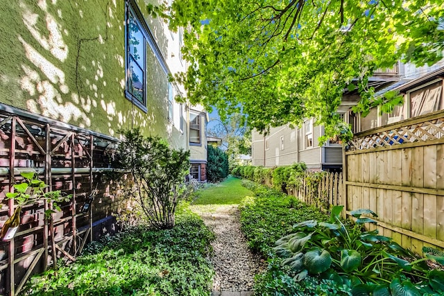 view of yard with fence