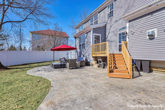 view of patio / terrace with fence