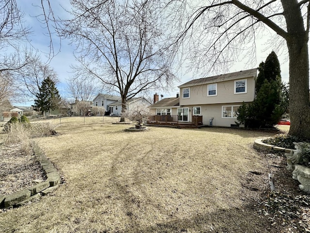 view of yard featuring a deck