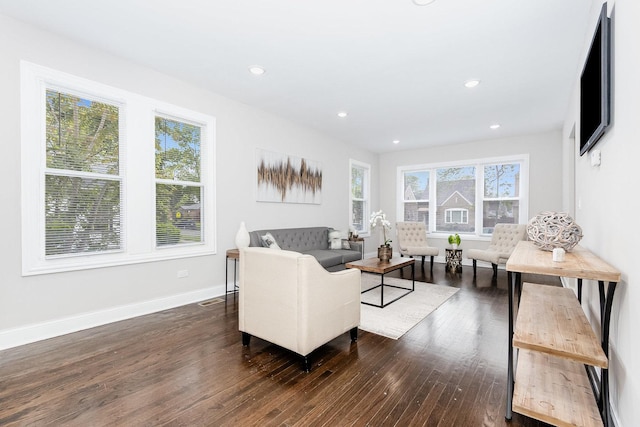 12533 S Lowe Ave, Chicago, IL 60628 - living room with wood-type flooring, baseboards, and recessed lighting