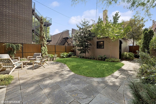 view of patio with a fenced backyard