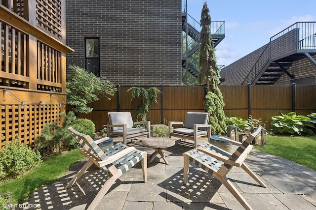 view of patio / terrace with a fenced backyard