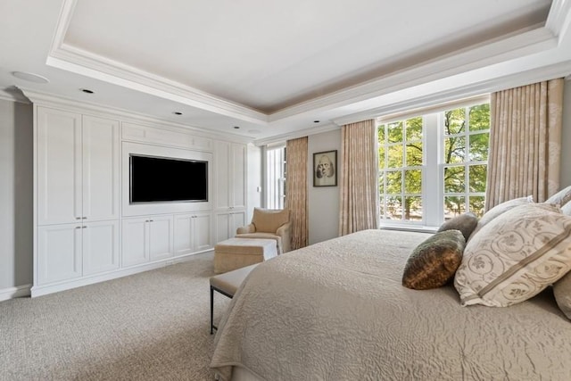 219 E Lake Shore Dr Unit 2Abc, Chicago, IL 60611 - carpeted bedroom with a tray ceiling and crown molding