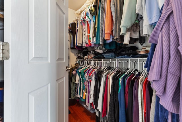 spacious closet featuring wood finished floors