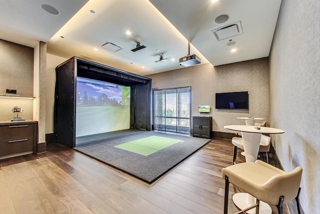 363 E Wacker Dr Unit 3203, Chicago, IL 60601 - game room featuring wood finished floors and golf simulator