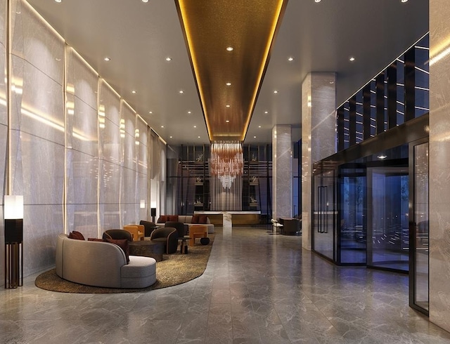363 E Wacker Dr Unit 3203, Chicago, IL 60601 - community lobby with a towering ceiling and recessed lighting