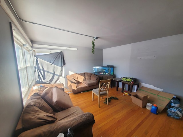 living area featuring wood finished floors