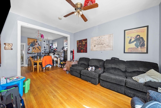 2434 W Pershing Rd, Chicago, IL 60632 - living room featuring ceiling fan and wood finished floors