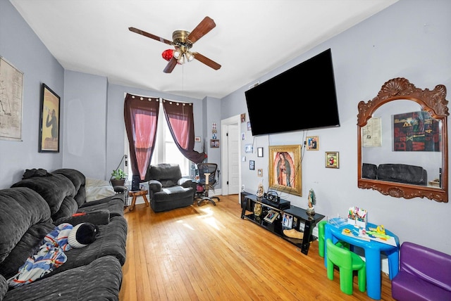 2434 W Pershing Rd, Chicago, IL 60632 - living room featuring wood-type flooring and a ceiling fan