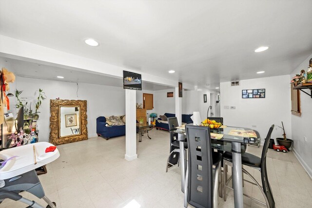 2434 W Pershing Rd, Chicago, IL 60632 - dining area featuring recessed lighting, visible vents, baseboards, and light floors
