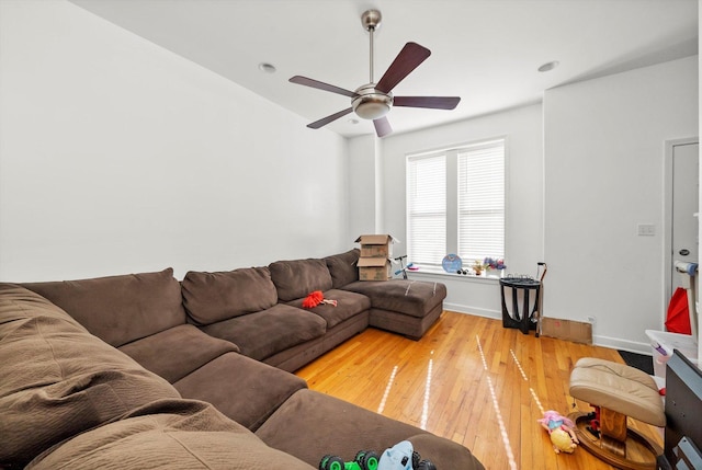 2434 W Pershing Rd, Chicago, IL 60632 - living area with ceiling fan, baseboards, and wood-type flooring