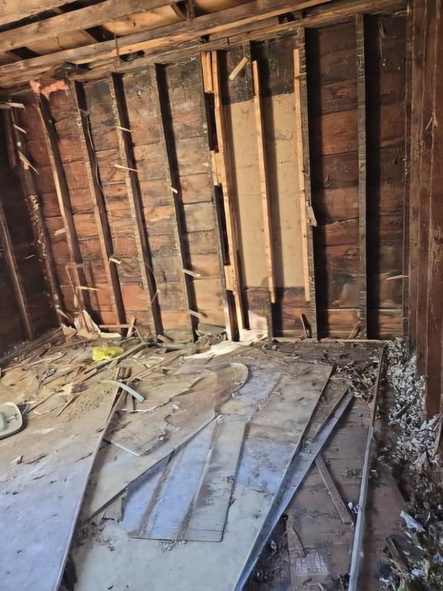 view of unfinished attic