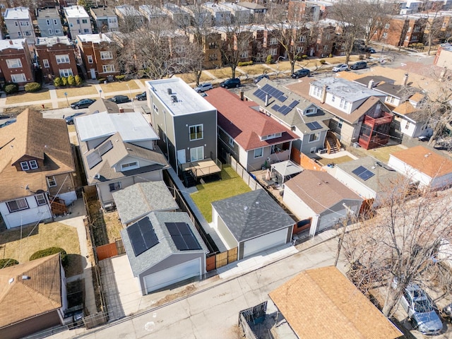 aerial view with a residential view