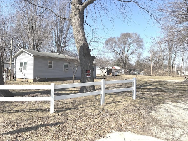 view of yard with a fenced front yard