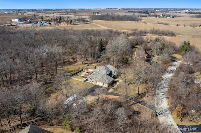 bird's eye view featuring a rural view