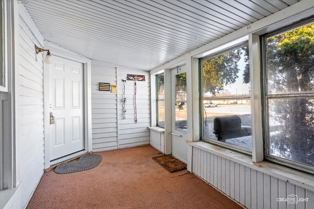 view of unfurnished sunroom