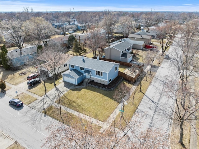 drone / aerial view with a residential view