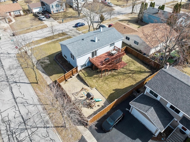 bird's eye view with a residential view