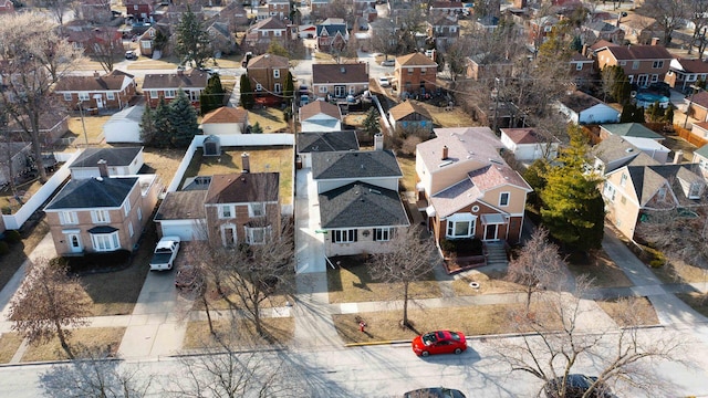 aerial view with a residential view