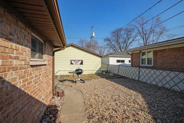 view of yard featuring fence