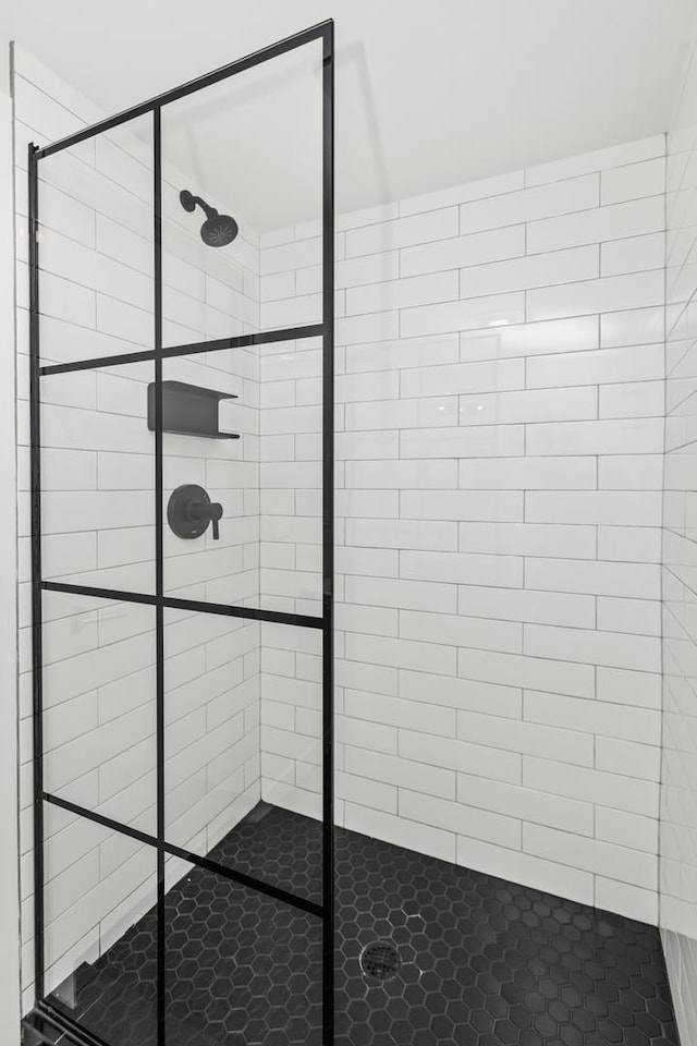 bathroom featuring a stall shower