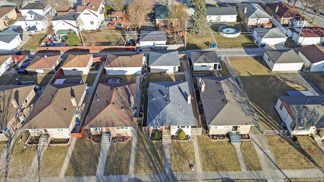 aerial view with a residential view