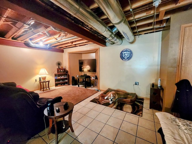 interior space featuring tile patterned flooring