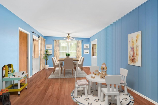 1405 Newcastle Ln, Hoffman Estates, IL 60169 - dining room featuring light wood finished floors and ceiling fan