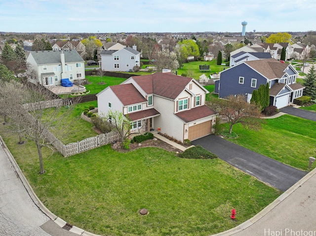 aerial perspective of suburban area
