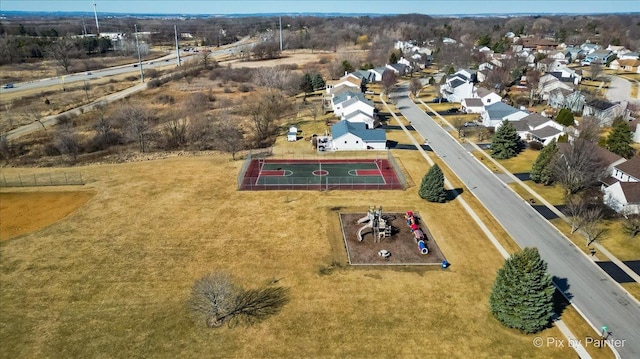 aerial view featuring a residential view