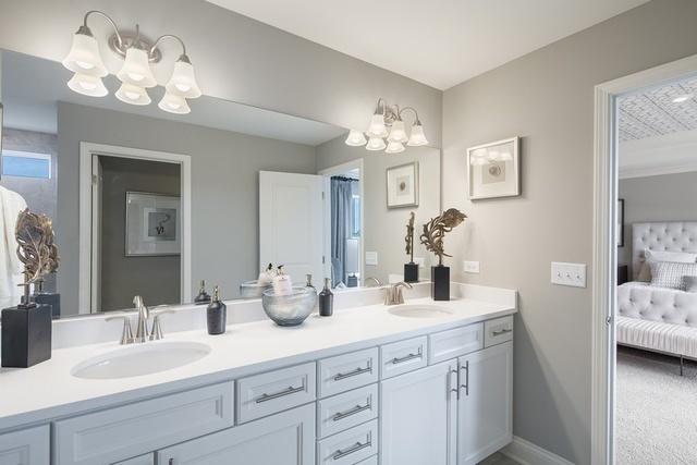12595 Skeels St, Huntley, IL 60142 - ensuite bathroom with ensuite bath, double vanity, and a sink