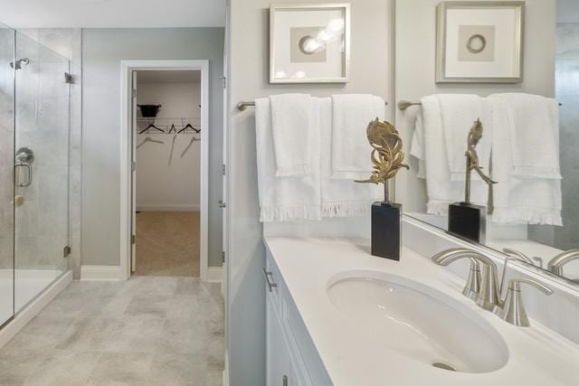 12595 Skeels St, Huntley, IL 60142 - full bath featuring a spacious closet, a stall shower, and vanity