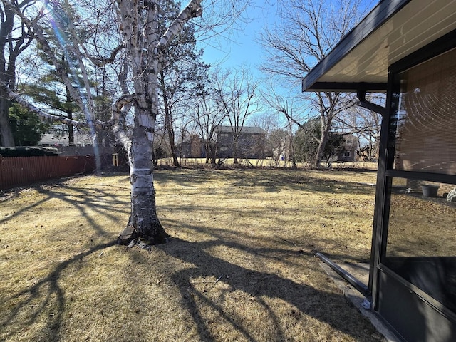 view of yard featuring fence