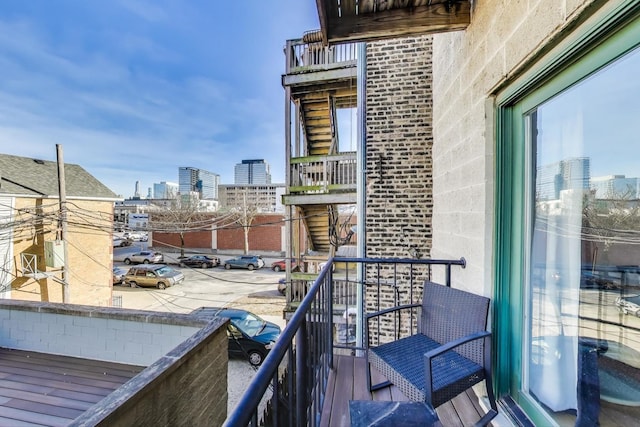 balcony with a city view