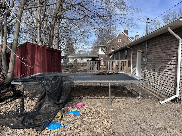 view of yard with an outbuilding and a storage unit