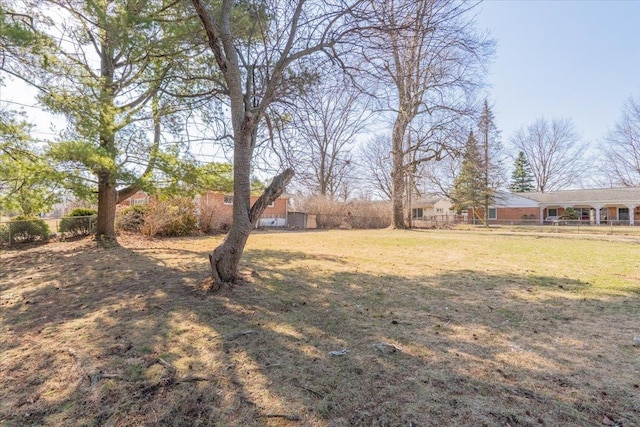 view of yard with fence