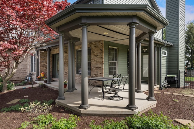 4201 Brittany Trail Dr, Champaign, IL 61822 - view of patio / terrace featuring a porch and fence