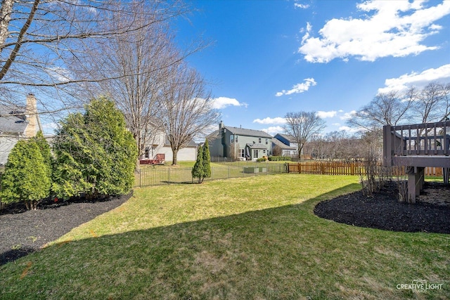 view of yard featuring fence