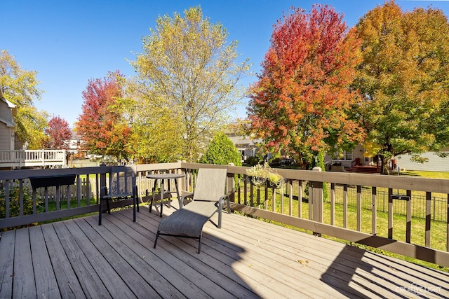 view of wooden deck