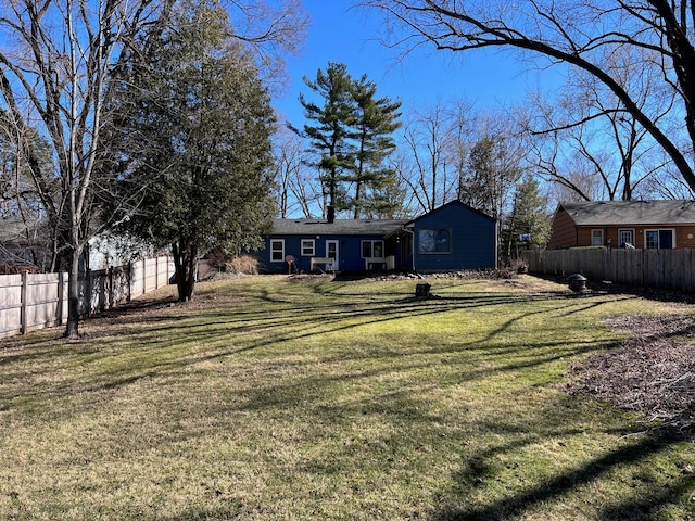 view of yard with fence