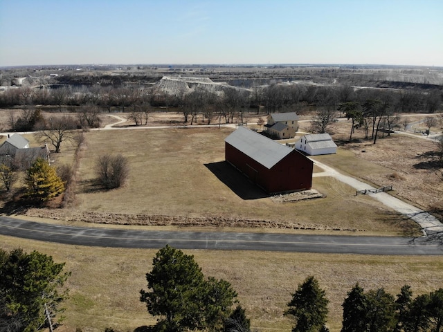 aerial view featuring a rural view