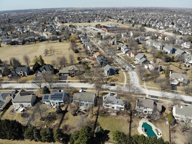 bird's eye view with a residential view