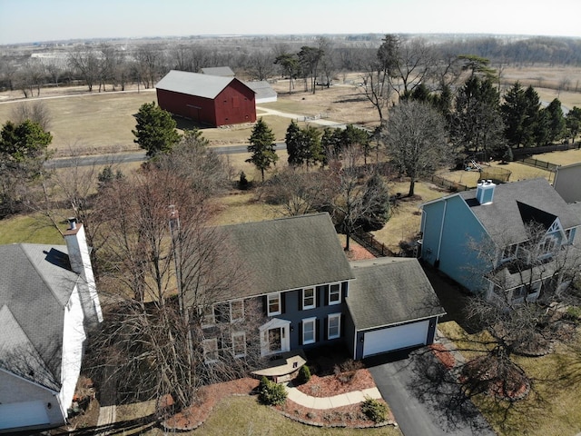 bird's eye view featuring a rural view