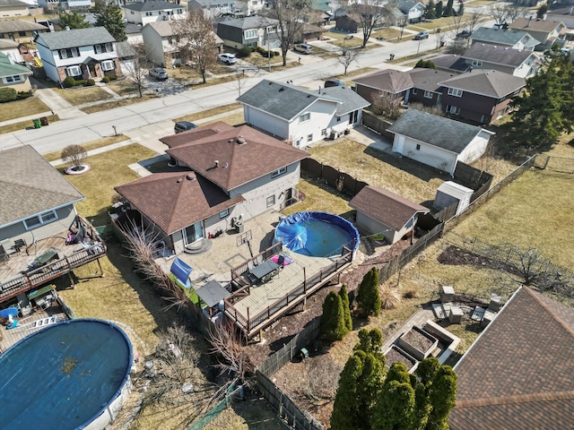 drone / aerial view with a residential view