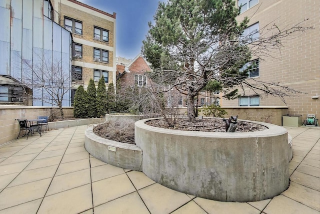 view of community with a patio area